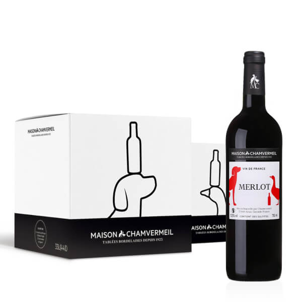 Merlot Vin de France ROUGE carton 12 bouteilles