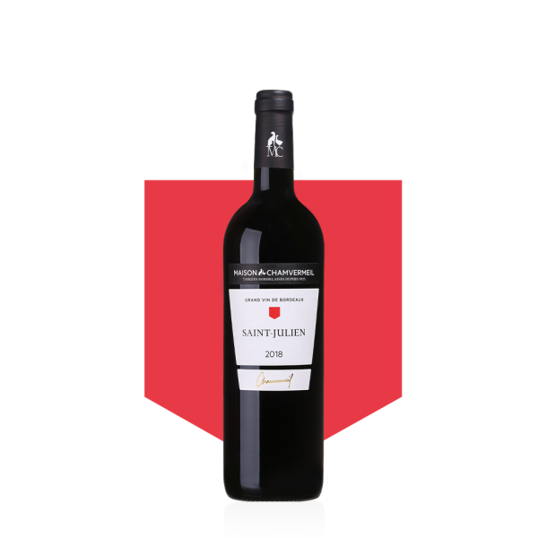 Vin AOC Saint-Julien ROUGE 2018 carton 6 bouteilles