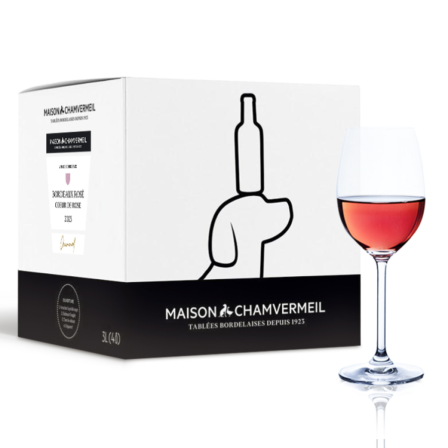 Vin AOC Bordeaux Rosé
- Cœur de rose ROSÉ 2021 bag in box (vendus par 2) 3