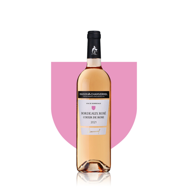 Vin AOC Bordeaux Rosé
- Cœur de rose ROSÉ 2020 carton 6 bouteilles