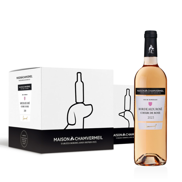 Vin AOC Bordeaux Rosé
- Cœur de rose ROSÉ 2022 carton 12 bouteilles