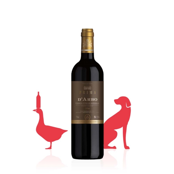 Prima d'Arbo AOC Francs-Côtes de Bordeaux ROUGE 2016 carton 6 bouteilles