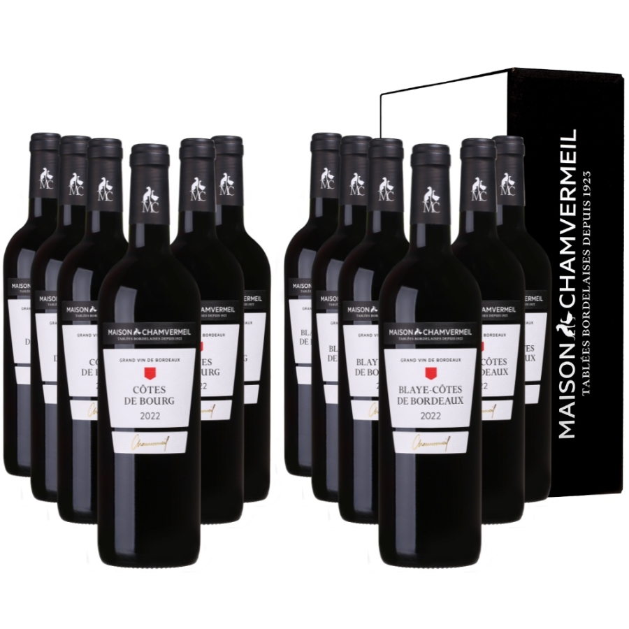 Côtes à Côtes Coffret vin ROUGE coffret 12 bouteilles