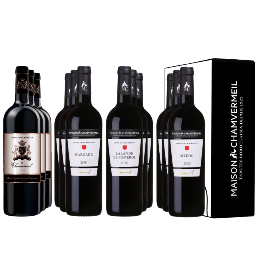 Terroirs Prestige Coffret vin ROUGE coffret 12 bouteilles