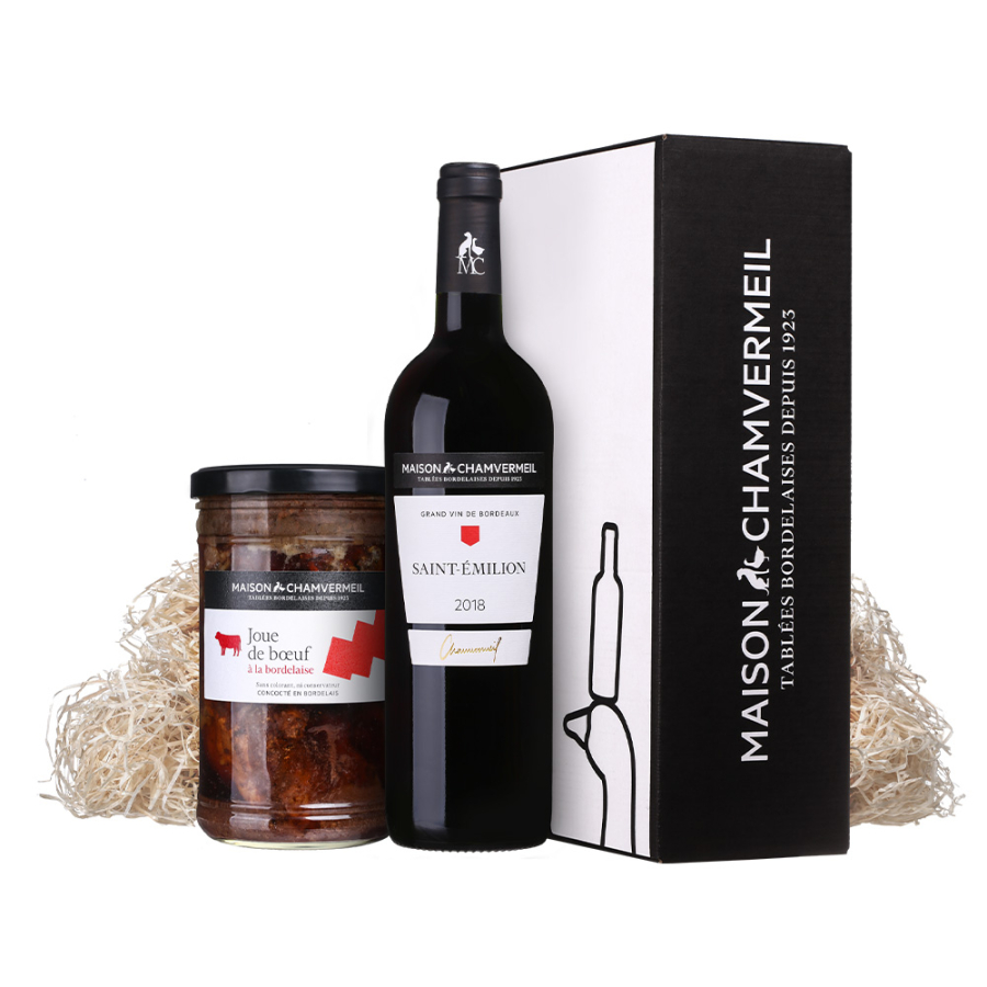A table avec du Saint-Emilion Coffret vin & gastronomie coffret