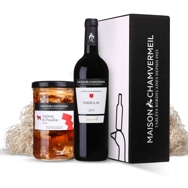 A table avec du Pauillac Coffret vin & gastronomie coffret