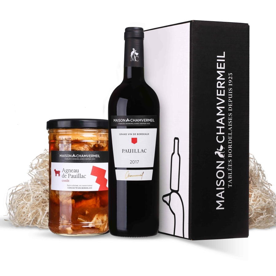 A table avec du Pauillac Coffret vin & gastronomie coffret
