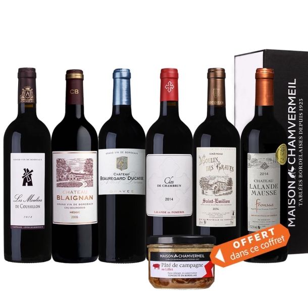 Prêt à déguster Coffret vin ROUGE coffret 6 bouteilles