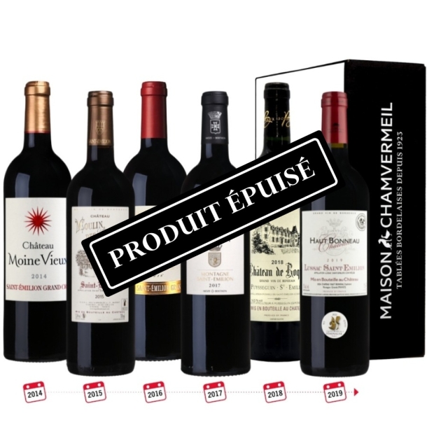 Saint-Émilion millésimé Coffret vin ROUGE coffret 6 bouteilles