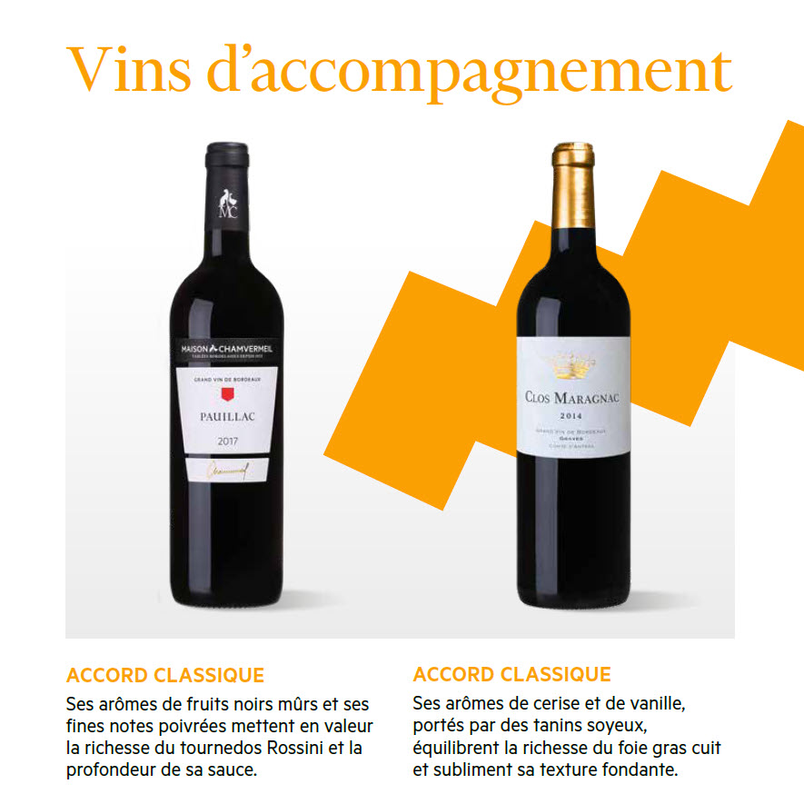 vin et tournedos au foie gras
